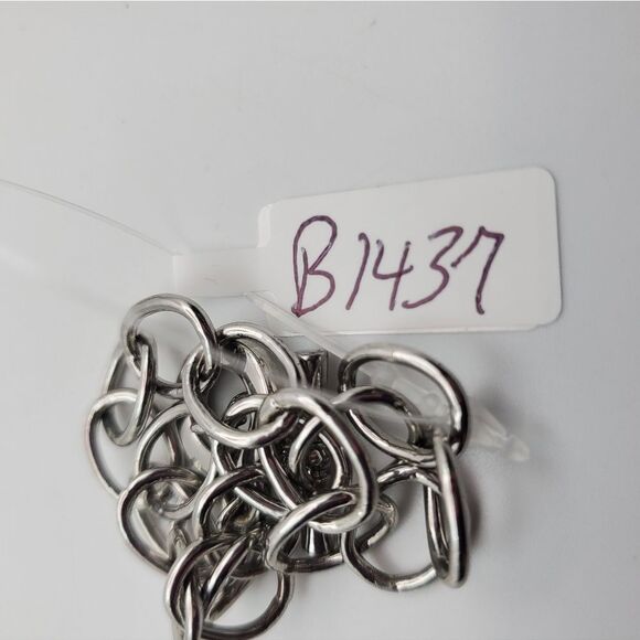 Silver round link bracelet toggle clasp closure B1437 masucline‎ or feminine - Picture 3 of 3